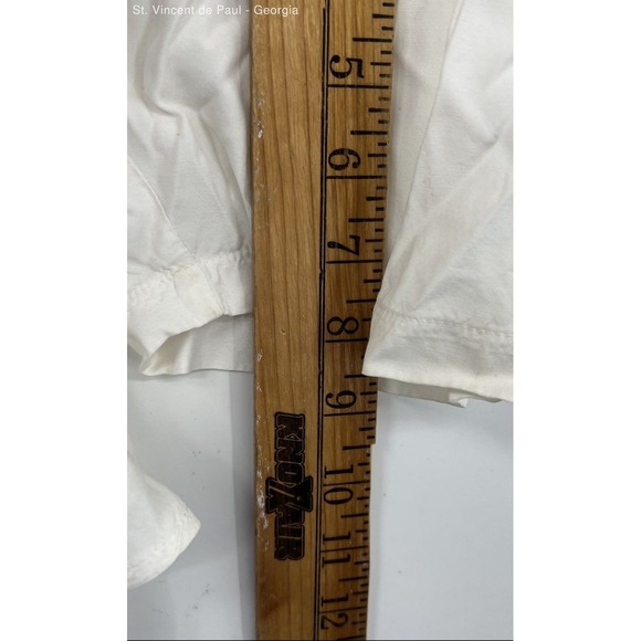 Naturelle Short Sleeve Blouse Women's Large White Buttons FLAWS - Picture 9 of 10